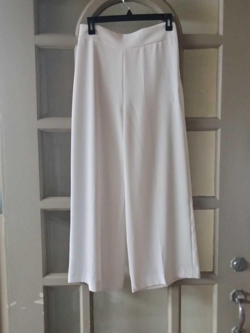 Zara Cream Wide-Leg Ponte Trousers